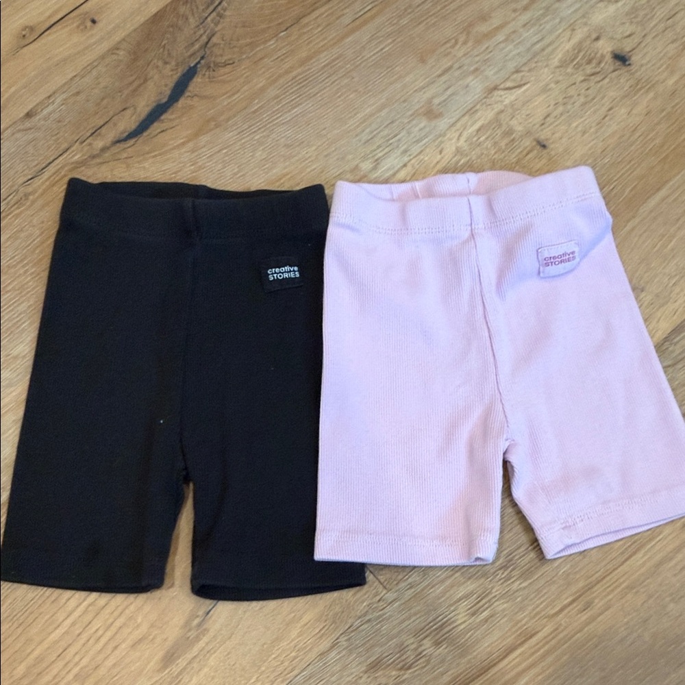 Zara Kids Biker Shorts Set in Pink and Black
